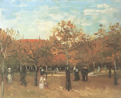 Vincent Van Gogh The Bois de Boulogne with People Walking (nn04)